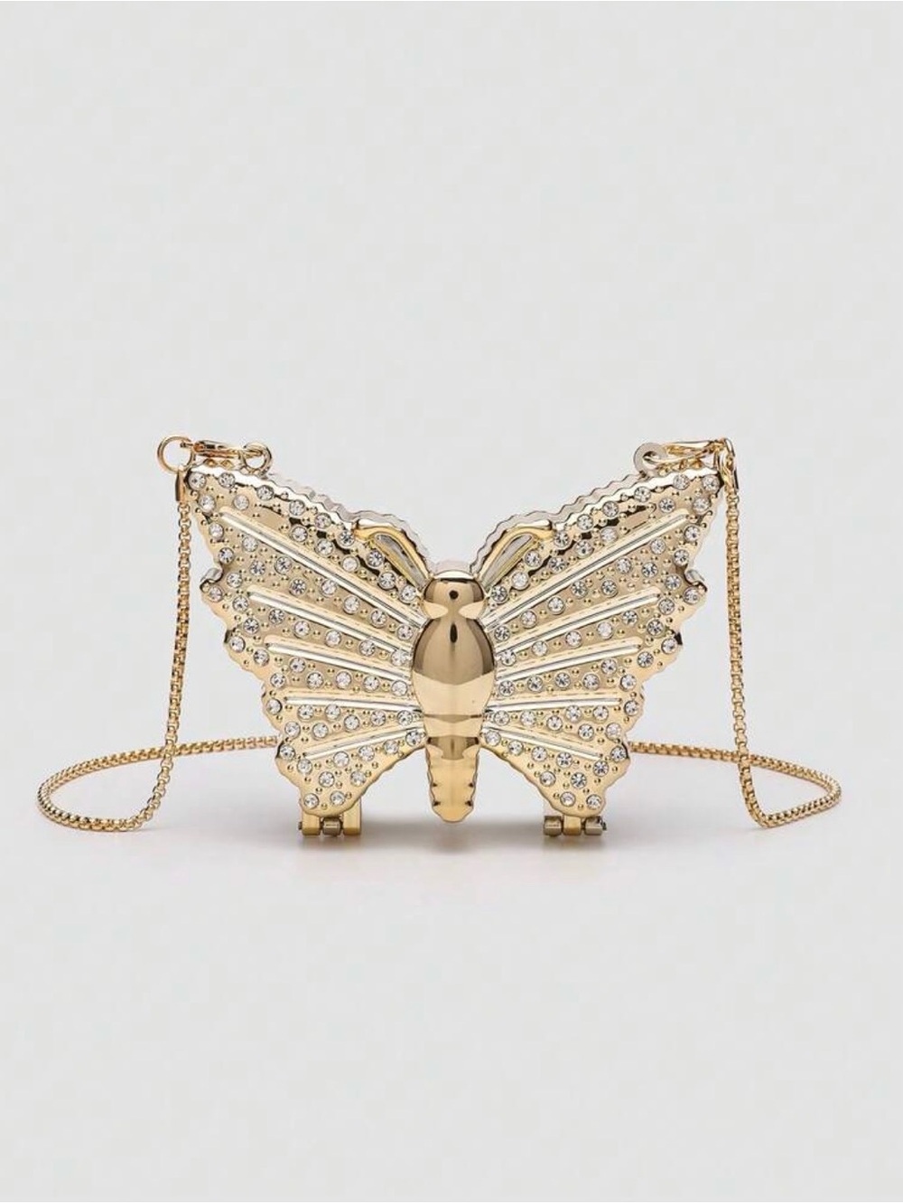 Gold Butterfly Crystal Evening Bag - Women Bags